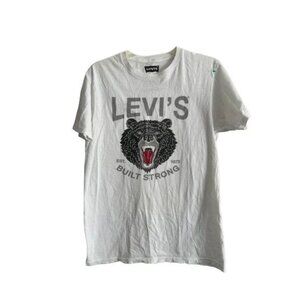 LEVI'S Build Strong Tee Bear Image Cotton Size Med